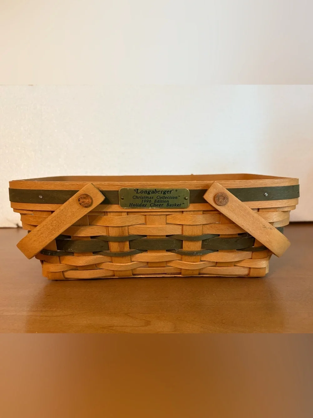 Longaberger 1996 Christmas Holiday Cheer Basket w/Protector